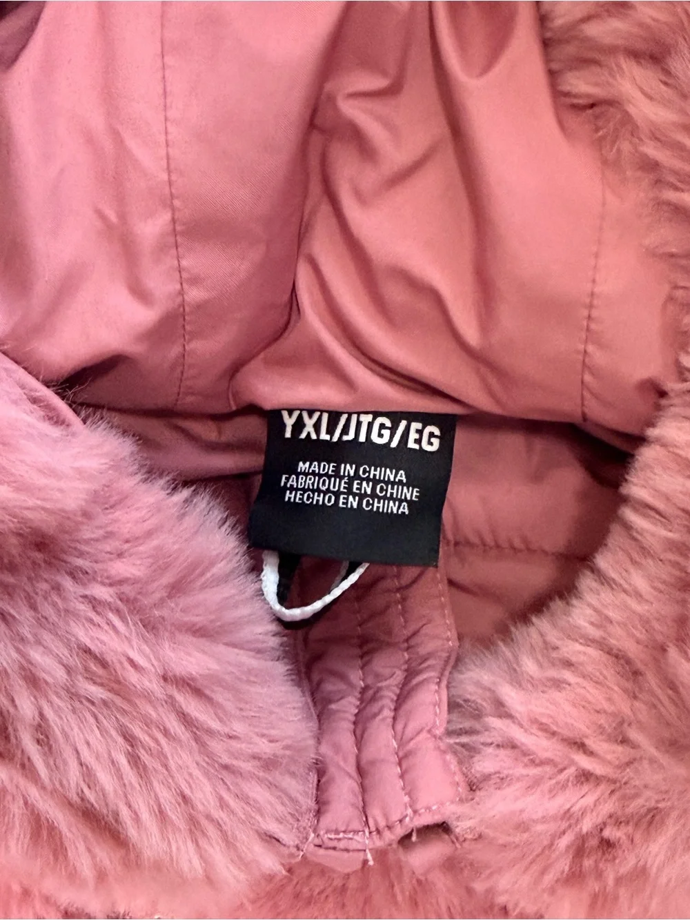 NWT Under Armour Girls YXL Pink Cozy Faux Fur Hooded Zip Jacket Soft Plush